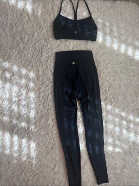 Lululemon Align High-Waist Leggings and Flow Y bra set Navy